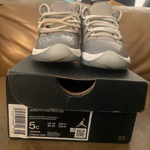 Jordan 11 high tops for infants in a size 5c